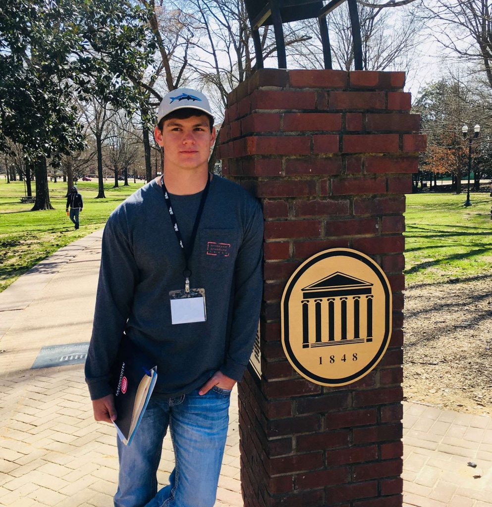 Ben Adcox poses for a photo on the Ole Miss campus