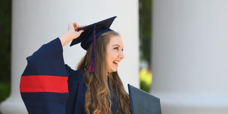 Annabella Sills poses for a graduation photo