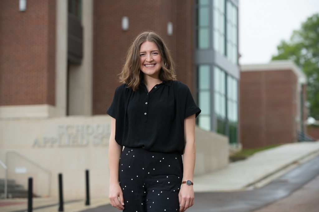 Morgan Blythe poses for a photo on the Ole Miss campus