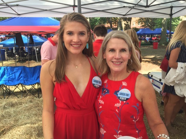 Elly Weller poses for a photo with her mom Gail in the Grove.