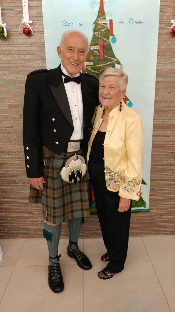 Cliff in a kilt with his wife