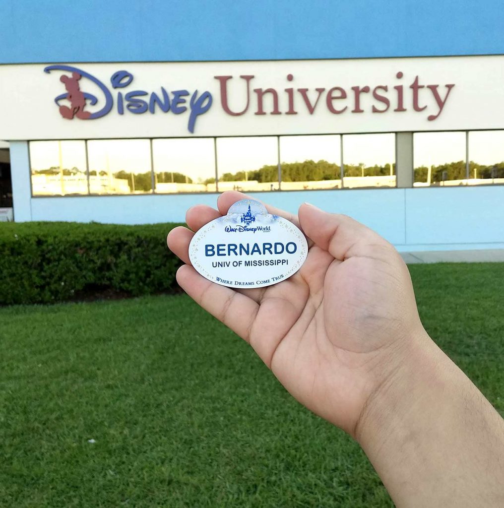 Bernardo Guerro shows his Disney name tag. Submitted photo