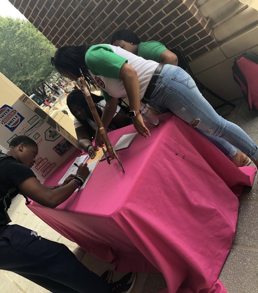 Bowen during an event for her sorority (Alpha Kappa Alpha Sorority, Incorporated) to register students to vote. Submitted photo.