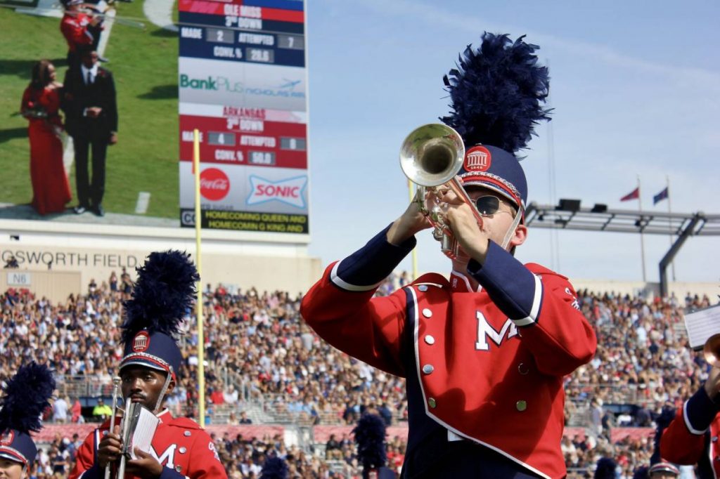 Springer during a band performance, senior year. Submitted photo.