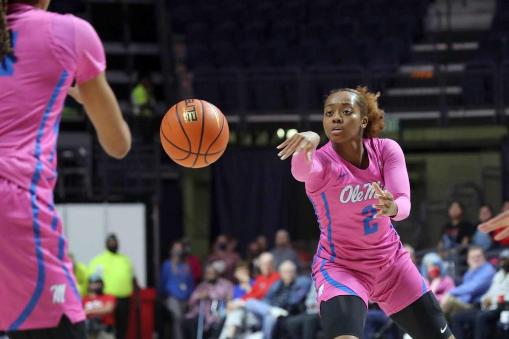 Mimi Reid playing basketball