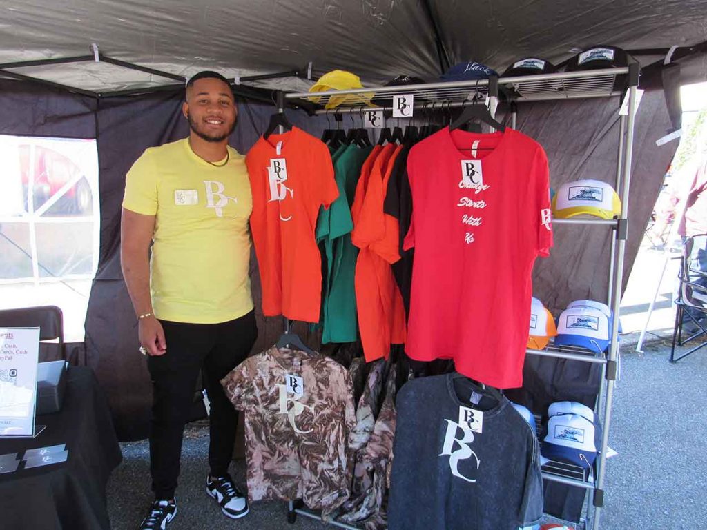 Evans at a pop-up Shop with Black Collections LLC merchandise. Submitted photo